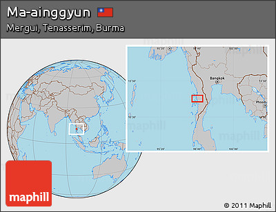 Gray Location Map of Ma-ainggyun