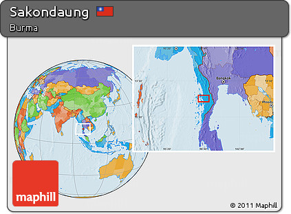 Political Location Map of Sakondaung