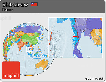 Political Location Map of Shit-ka-aw