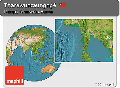 Satellite Location Map of Tharawuntaungngē