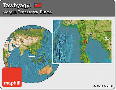 Satellite Location Map of Tawbyagyi