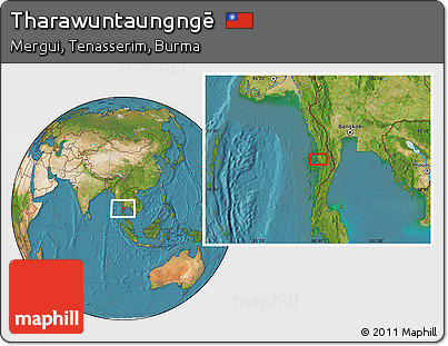 Satellite Location Map of Tharawuntaungngē