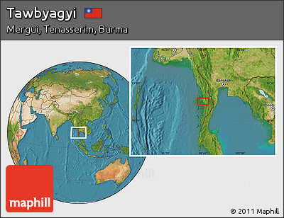 Satellite Location Map of Tawbyagyi