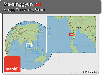 Savanna Style Location Map of Ma-ainggyun