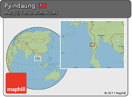 Savanna Style Location Map of Pyindaung