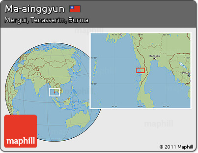Savanna Style Location Map of Ma-ainggyun
