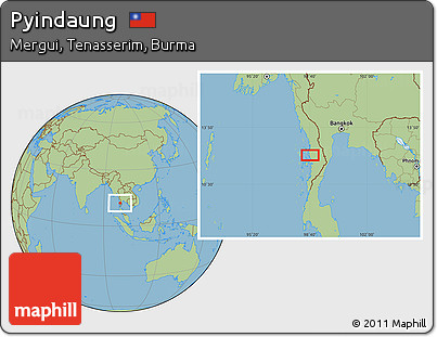 Savanna Style Location Map of Pyindaung