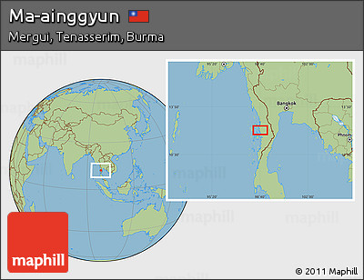Savanna Style Location Map of Ma-ainggyun