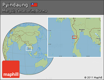 Savanna Style Location Map of Pyindaung