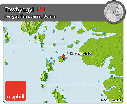 Physical Map of Tawbyagyi