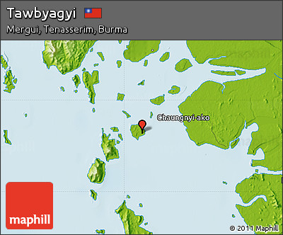 Physical Map of Tawbyagyi