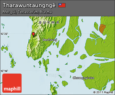 Physical Map of Tharawuntaungngē