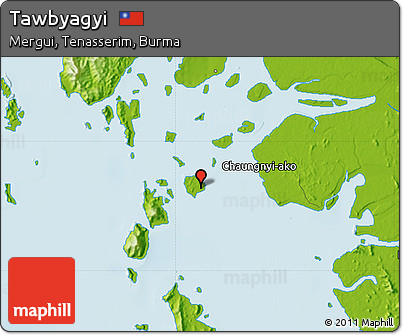 Physical Map of Tawbyagyi