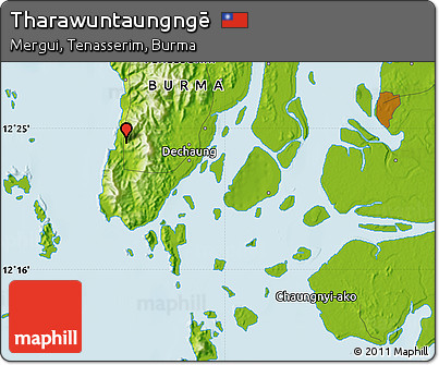 Physical Map of Tharawuntaungngē
