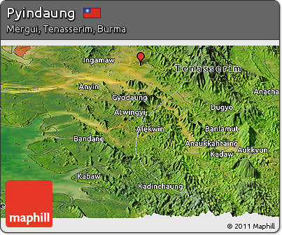 Satellite Panoramic Map of Pyindaung