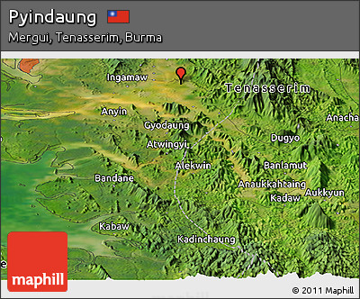 Satellite Panoramic Map of Pyindaung