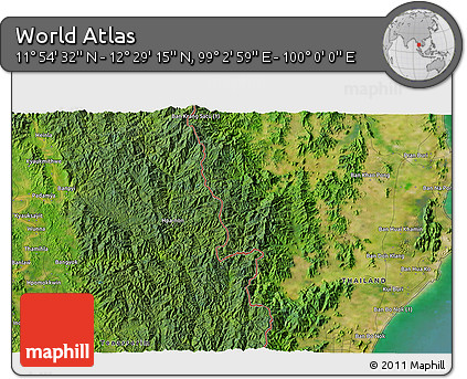 Satellite 3D Map of the Area around 12° 11' 54" N, 99° 31' 30" E