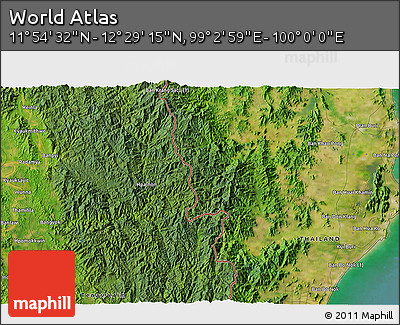 Satellite 3D Map of the Area around 12° 11' 54" N, 99° 31' 30" E