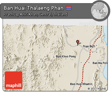 Shaded Relief 3D Map of Ban Huai Thalaeng Phan