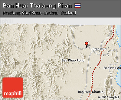 Shaded Relief 3D Map of Ban Huai Thalaeng Phan