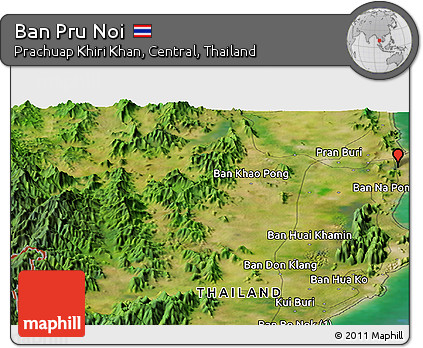 Satellite Panoramic Map of Ban Pru Noi