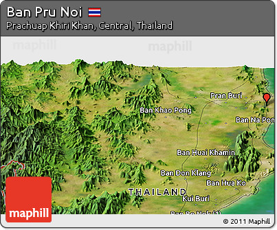 Satellite Panoramic Map of Ban Pru Noi