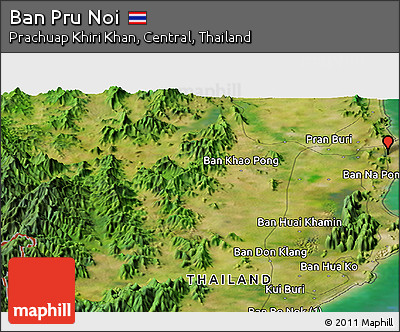 Satellite Panoramic Map of Ban Pru Noi