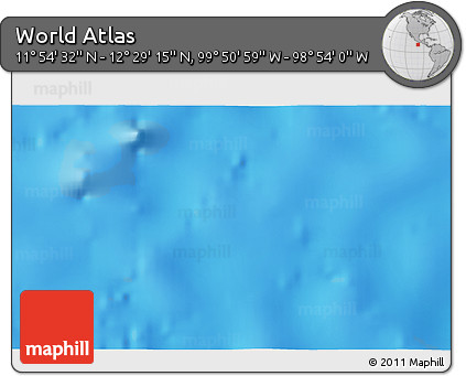 Physical 3D Map of the Area around 12° 11' 54" N, 99° 22' 30" W