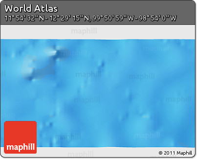 Physical 3D Map of the Area around 12° 11' 54" N, 99° 22' 30" W