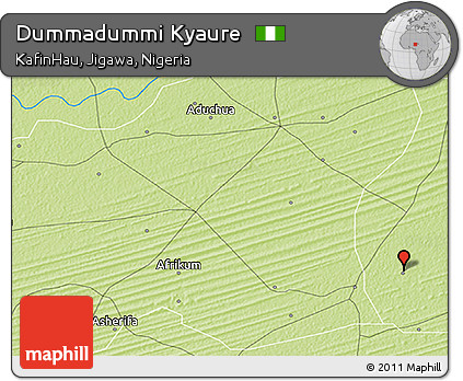 Physical 3D Map of Dummadummi Kyaure