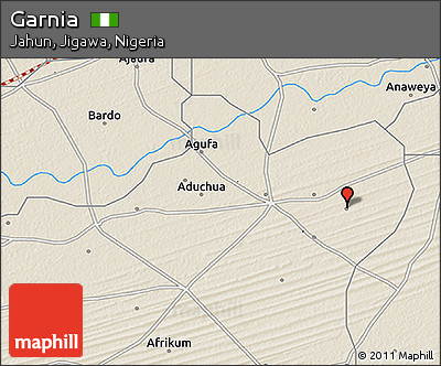 Shaded Relief 3D Map of Garnia