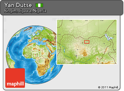 Physical Location Map of Yan Dutse