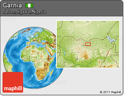 Physical Location Map of Garnia