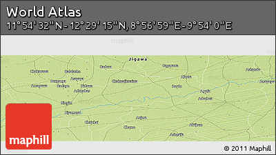 Physical Panoramic Map of the Area around 12° 11' 54" N, 9° 25' 30" E