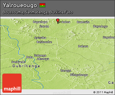 Physical Panoramic Map of Yalroueougo