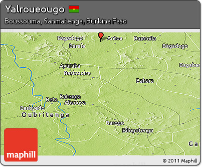 Physical Panoramic Map of Yalroueougo