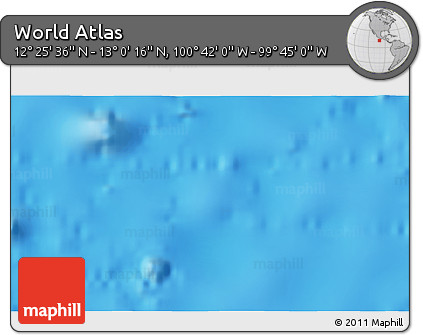 Shaded Relief 3D Map of the Area around 12° 42' 56" N, 100° 13' 29" W