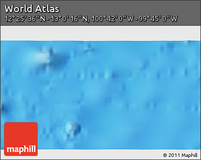 Shaded Relief 3D Map of the Area around 12° 42' 56" N, 100° 13' 29" W