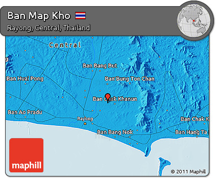 Political 3D Map of Ban Map Kho