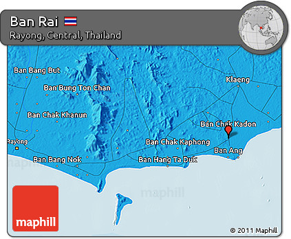 Political 3D Map of Ban Rai