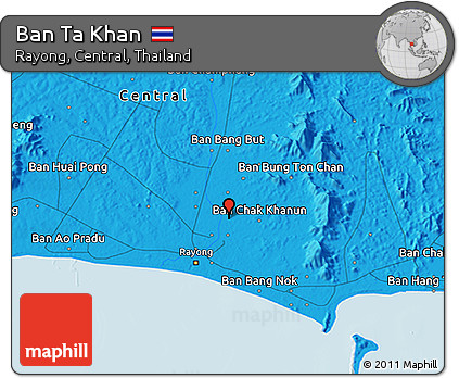 Political 3D Map of Ban Ta Khan