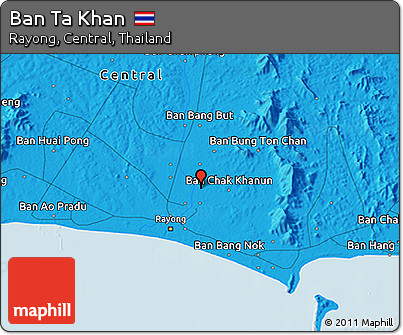 Political 3D Map of Ban Ta Khan