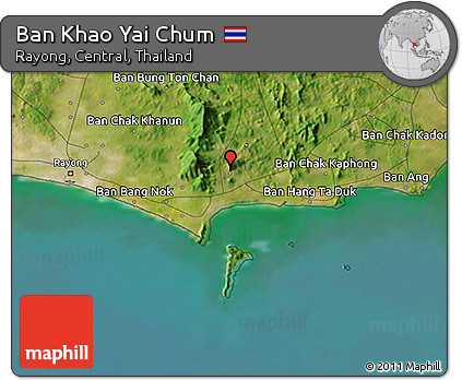 Satellite 3D Map of Ban Khao Yai Chum