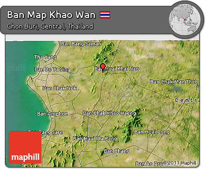 Satellite 3D Map of Ban Map Khao Wan