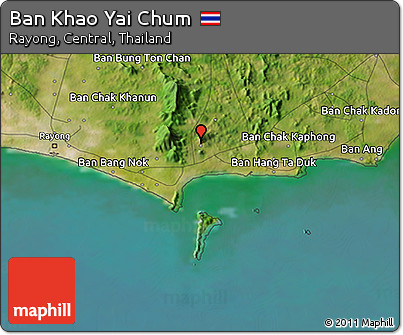 Satellite 3D Map of Ban Khao Yai Chum