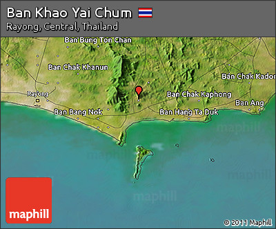 Satellite 3D Map of Ban Khao Yai Chum