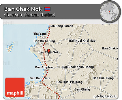 Shaded Relief 3D Map of Ban Chak Nok
