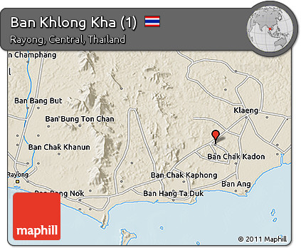 Shaded Relief 3D Map of Ban Khlong Kha (1)