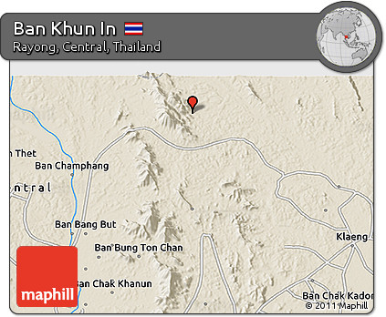 Shaded Relief 3D Map of Ban Khun In