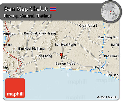 Shaded Relief 3D Map of Ban Map Chalut